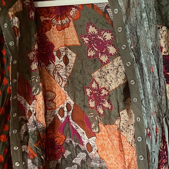 Vintage patchwork Jaipur long sleeve snap button down shirt - Picture 7 of 8